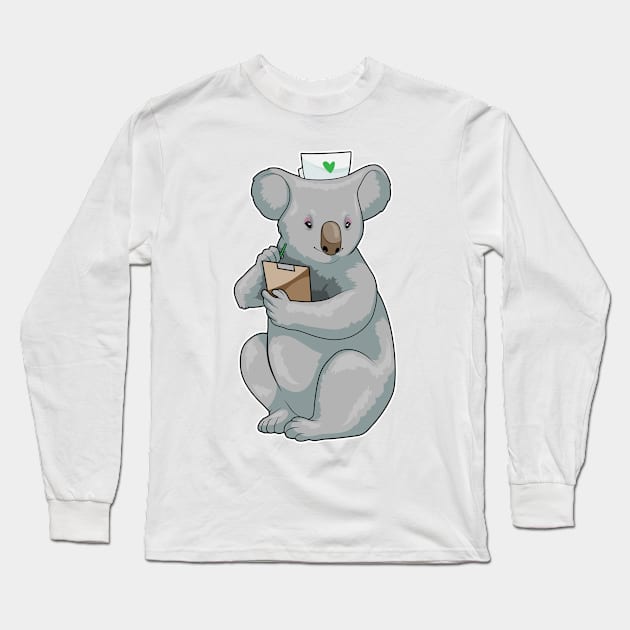 Koala Nurse Notepad Long Sleeve T-Shirt by Markus Schnabel